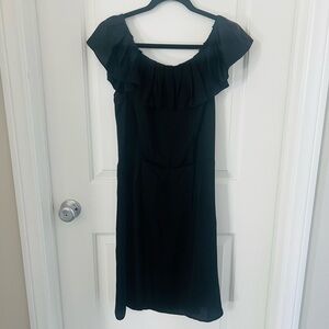 Banana Republic Silk Black Ruffle Dress size 10
